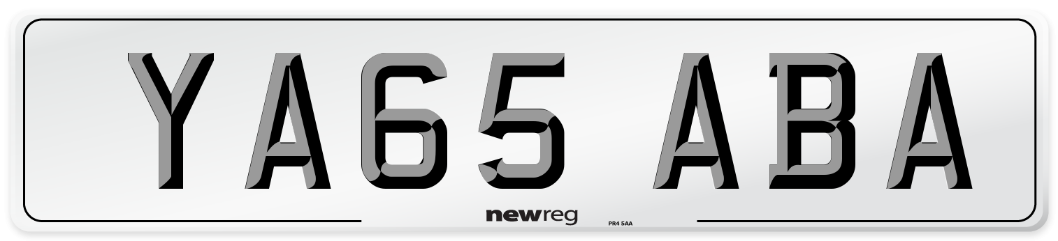 YA65 ABA Number Plate from New Reg
